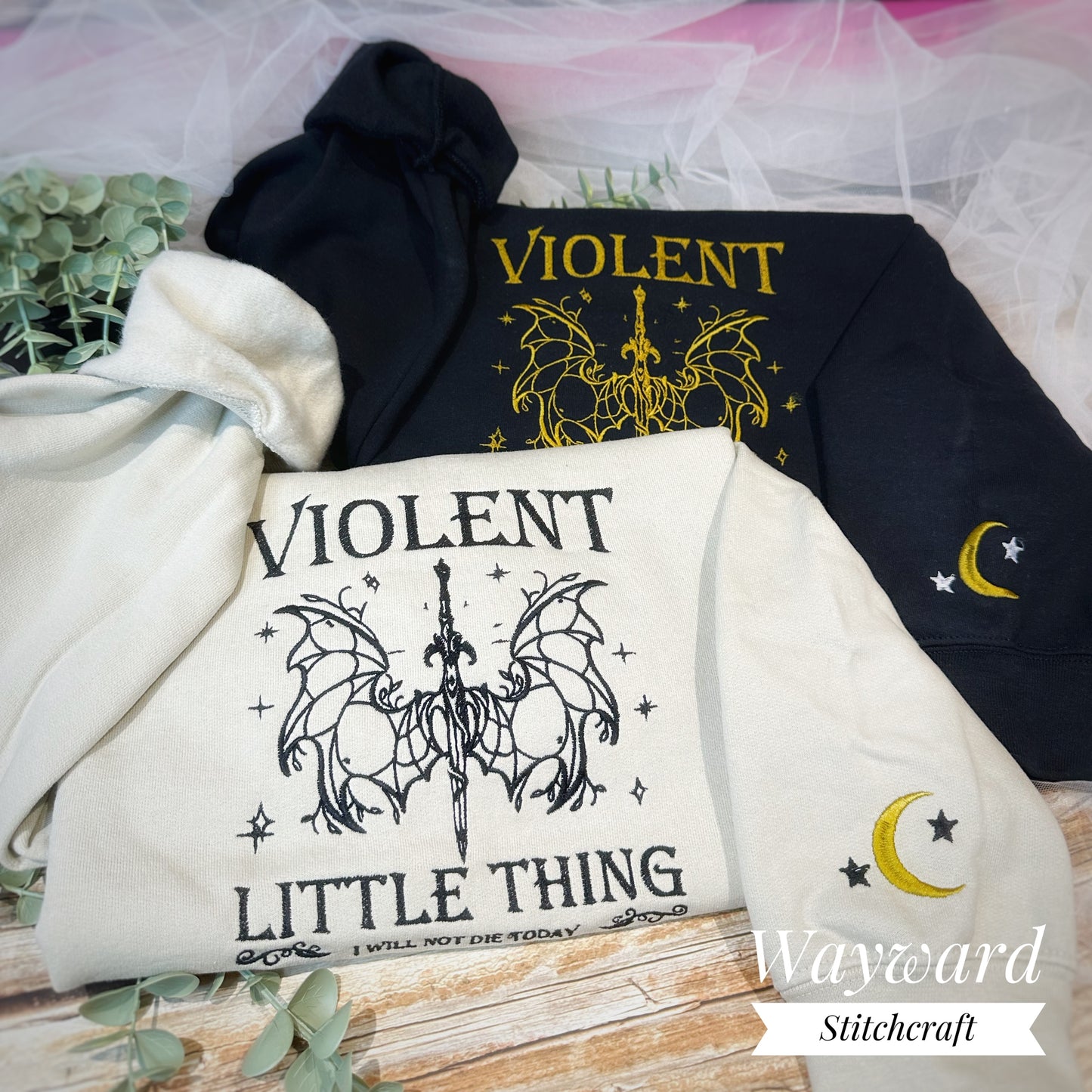 Violent Little Thing Romantasy Embroidered Sweatshirt