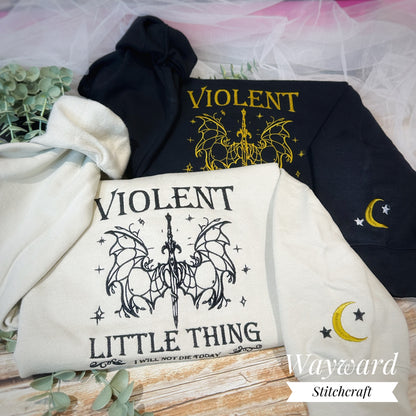 Violent Little Thing Romantasy Embroidered Sweatshirt