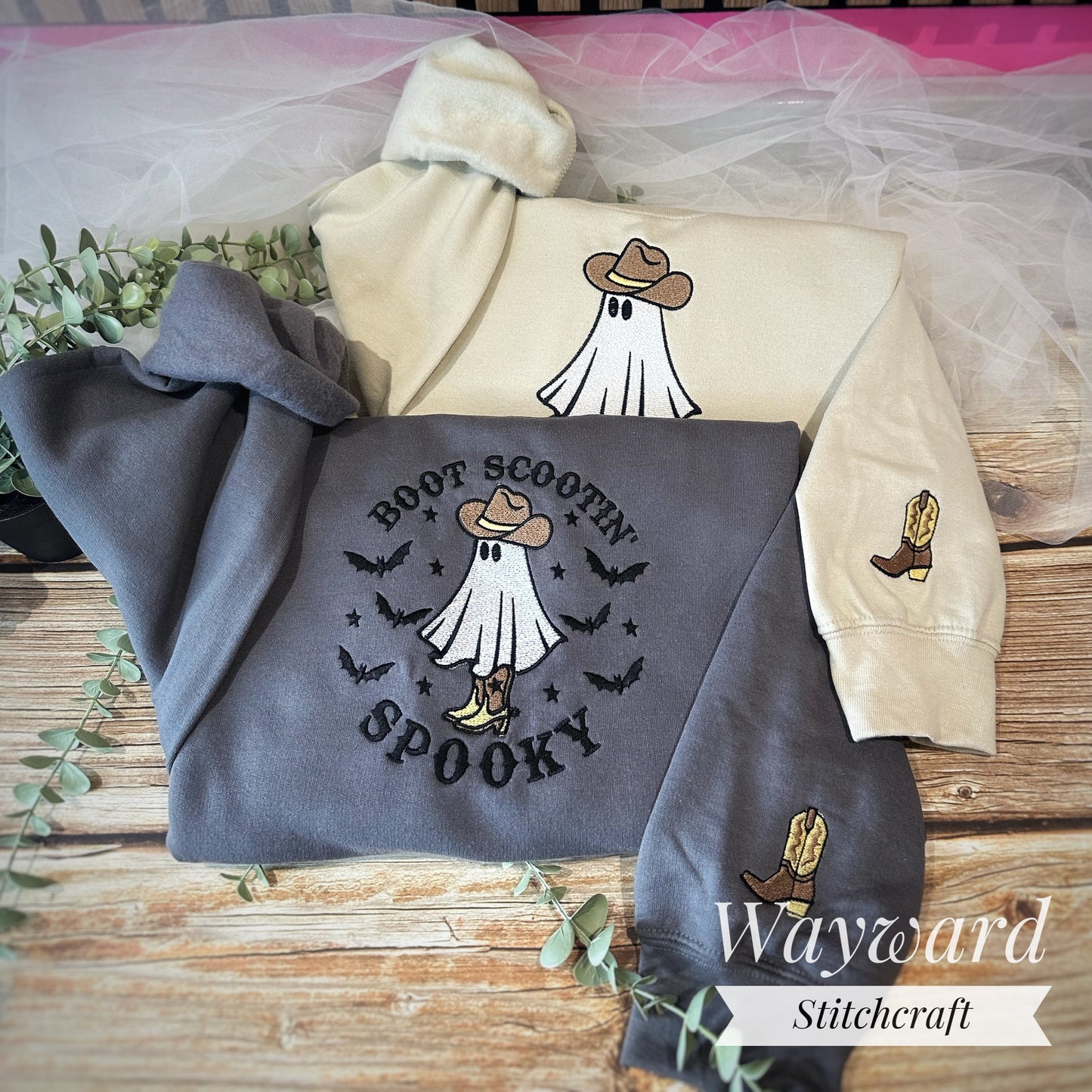 Boot Scootin' Spooky Embroidered Sweatshirt