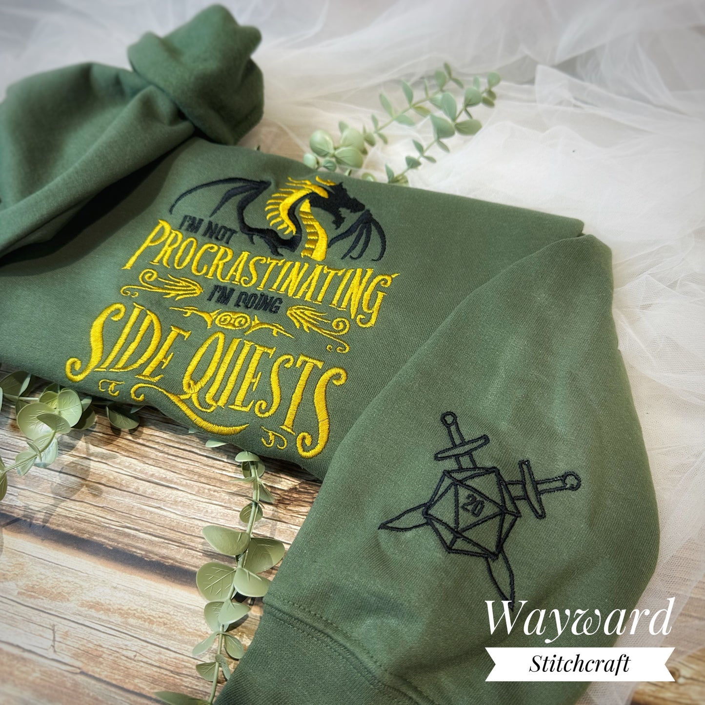 Side Quest Dragon Embroidered Sweatshirt