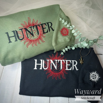 Supernatural Hunter Inspired Embroidered Sweatshirt
