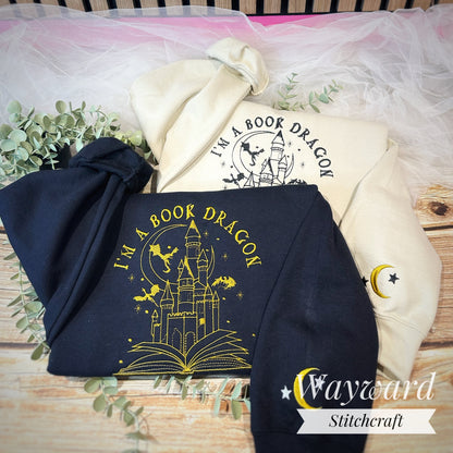 I'm A Book Dragon Embroidered Sweatshirt
