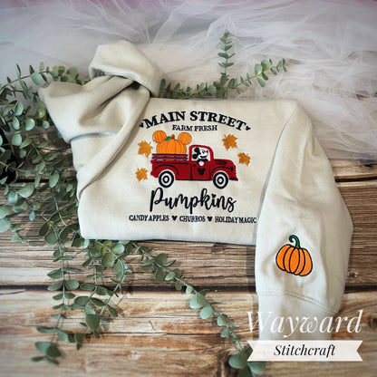 Main Street Pumpkins Embroidered Sweatshirt