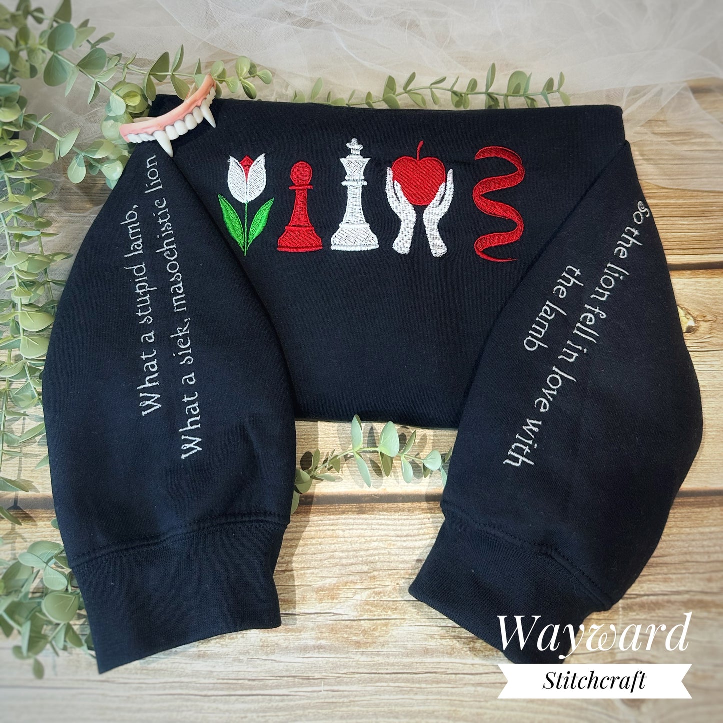 Twilight Book Cover Inspired Embroidered Sweatshirt