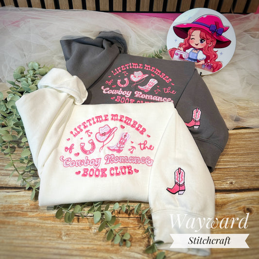 Cowboy Romance Book Club Embroidered Sweatshirt