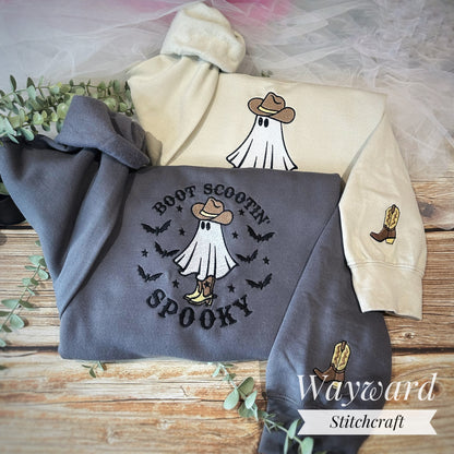 Spooky Western Ghost Embroidered Sweatshirt