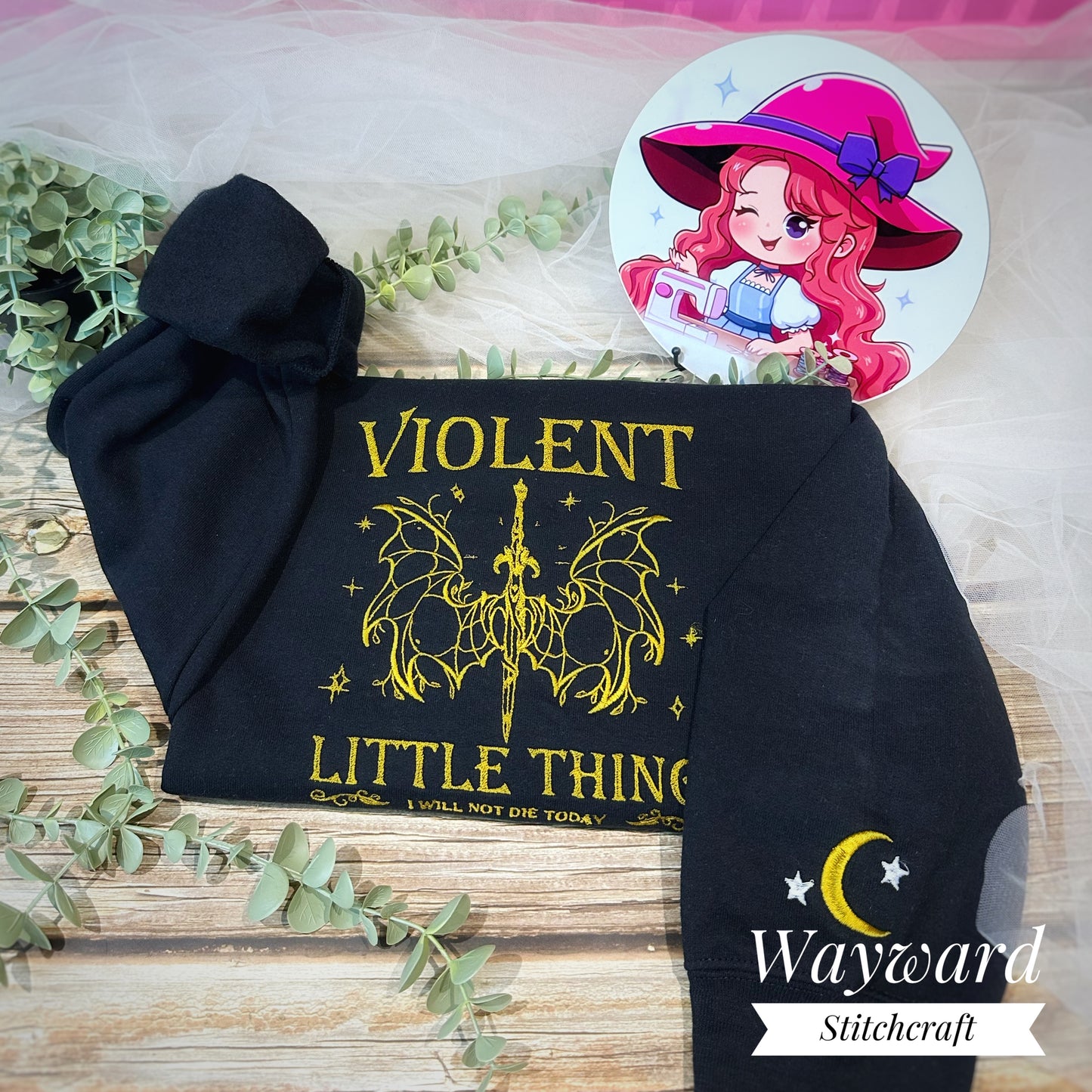 Violent Little Thing Romantasy Embroidered Sweatshirt