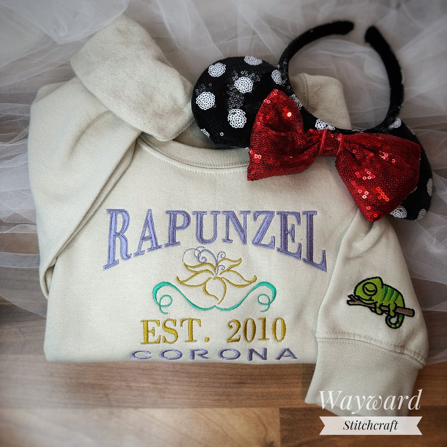Rapunzel Inspired Embroidered Sweatshirt