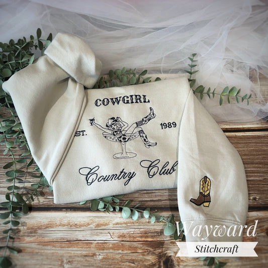 Cowgirl Country Club Embroidered Sweatshirt