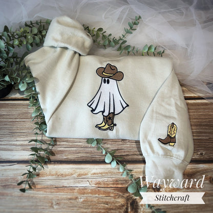 Spooky Western Ghost Embroidered Sweatshirt