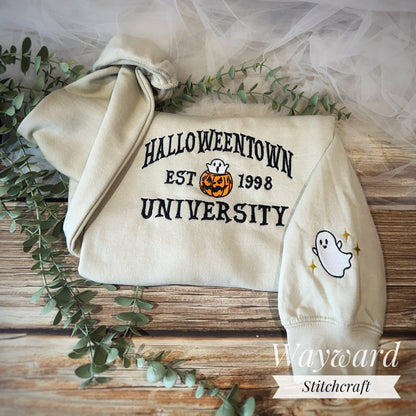 Halloween Town University Ghost Embroidered Sweatshirt
