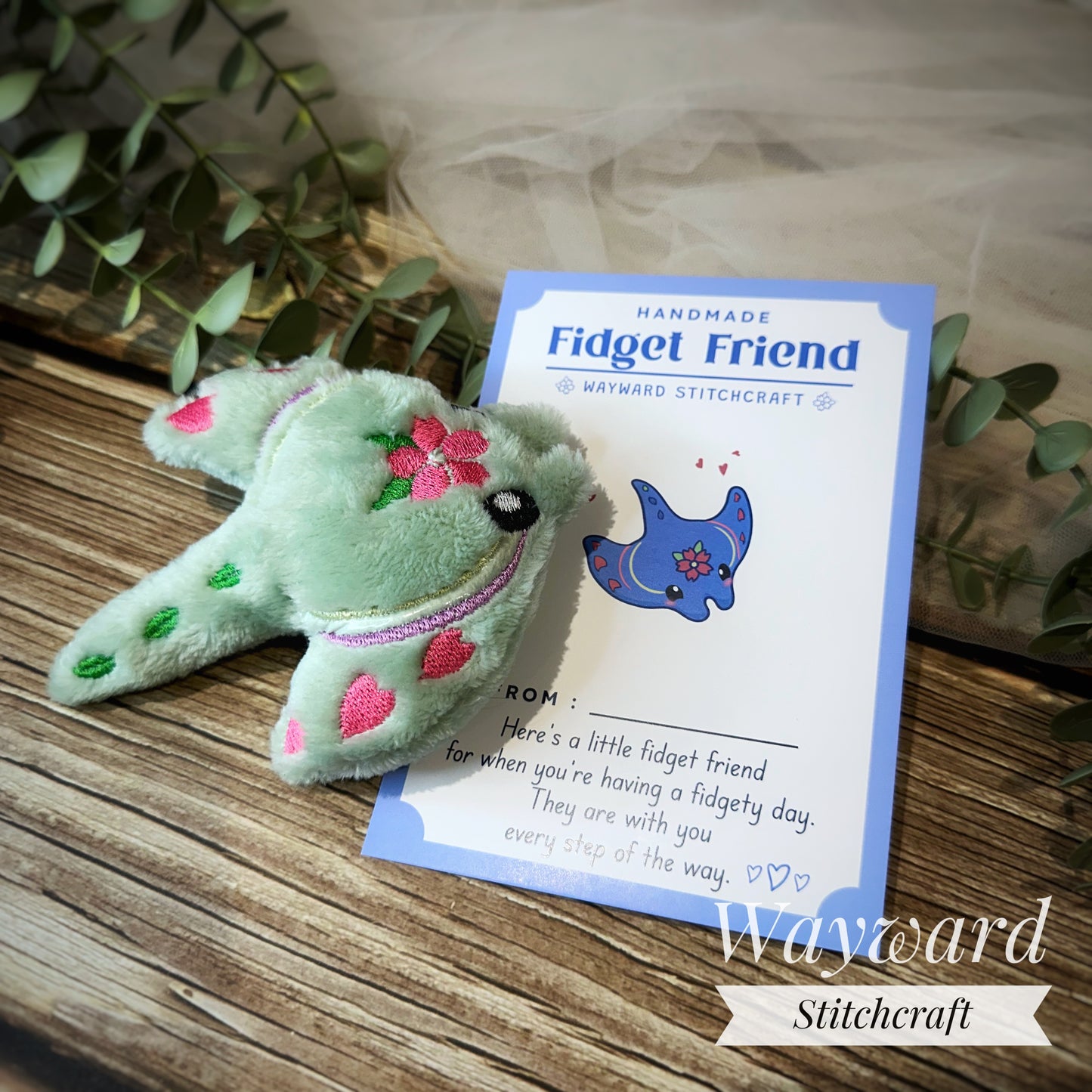 Handmade Fidget Friend Stingray Plush