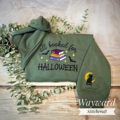 All Booked For Halloween Embroidered Sweatshirt