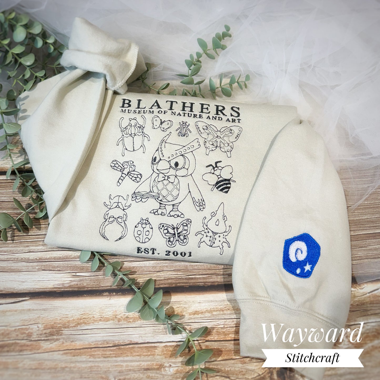 Owl Fossil Museum Embroidered Sweatshirt